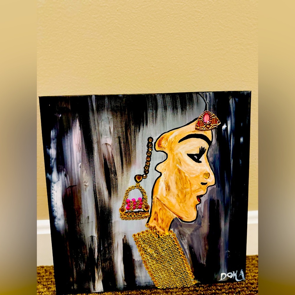ORIGINAL  NEW ! 12 x12 acrylic painting by Doka Art!!